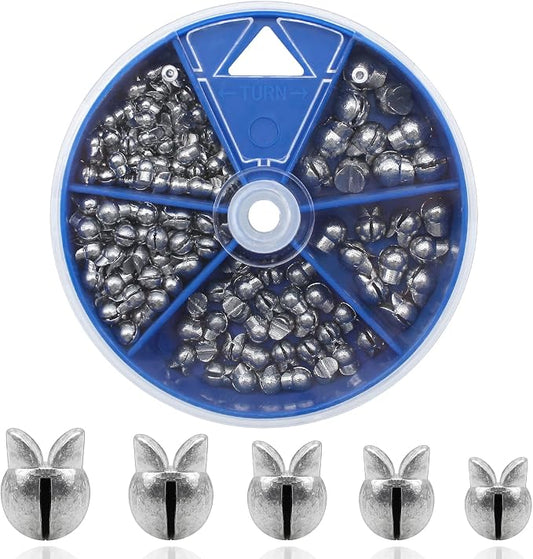 Fishing Weights Sinkers, 200/100pcs Lead Split Shot Fishing Sinkers Open Mouth Design Weights Clip Freshwater Saltwater Fishing Accessories