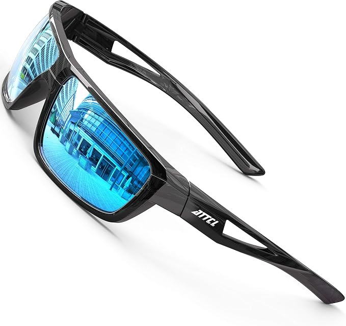 ATTCL Polarized Sunglasses Men Sports: UV Protection Lightweight TR90 Frame Anti-Slip Wrap-Around for Driving Fishing Golf