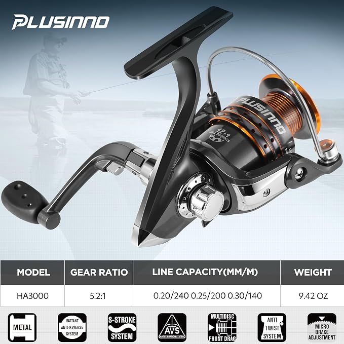 PLUSINNO Fishing Gear - Telescopic Fishing Rod and Reel Combo with Tackle Box, Collapsible Rod and Lures Box, Travel Fish Pole Starter Kit, Fishing Accessories Tackle Lure Kit Gifts for Men Bass Trout