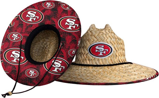 FOCO Men's NCAA College Team Logo Floral Straw Sun Hat