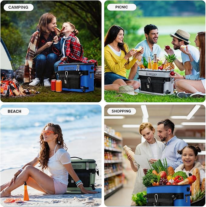 Dreizack Kayak Cooler Behind Seat, Waterproof Cooler for Kayaking,Paddle Board Cooler Compatible with Lawn-Chair Seat Kayak Accessories Cooler Bag Kayak Cooler Tow Behind for Camping Fishing