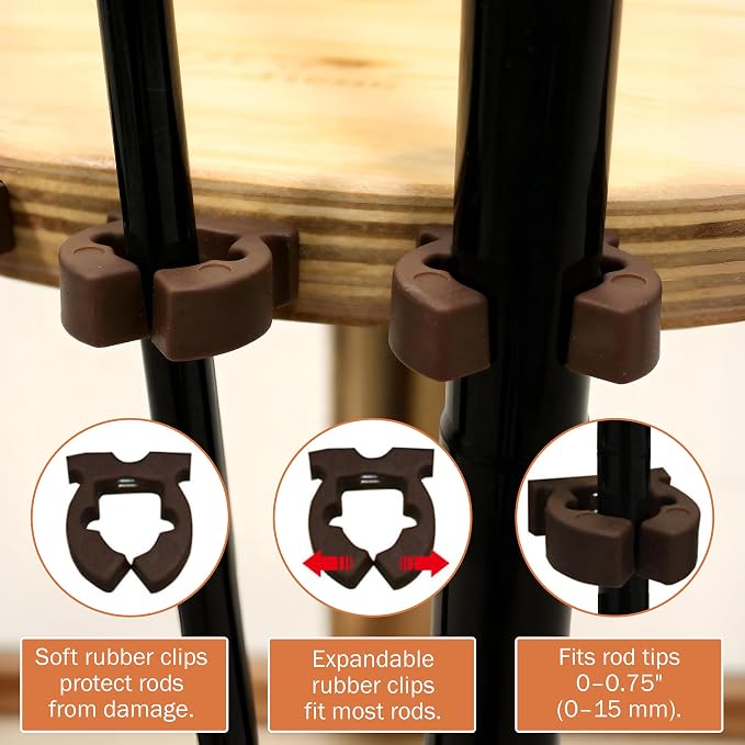 Rush Creek Creations Fishing Rod Holder - 360 Spinning Rack for Garage Organization and Storage, Pole Holder for Reels, Gear, Accessories, Tackle Box