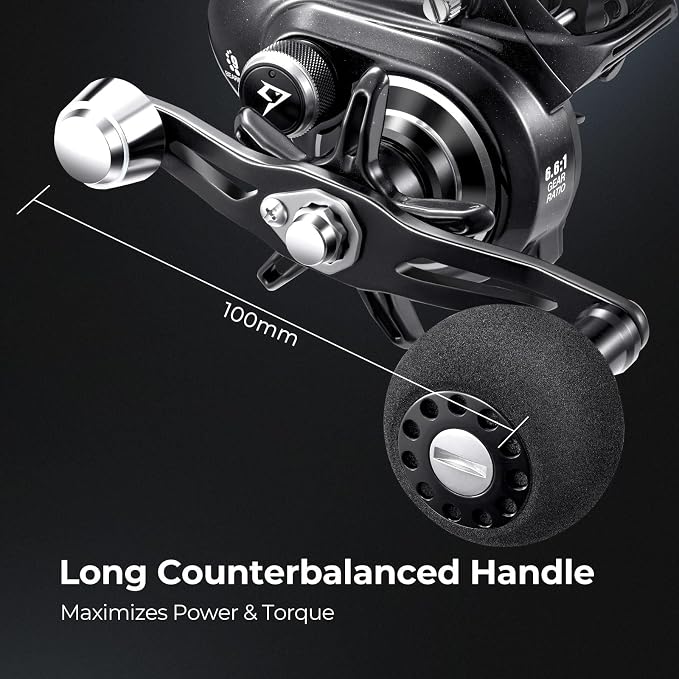 Piscifun Alinox 300 Baitcaster Fishing Reel,Aluminum Frame Baitcasting Reel, 33Lbs Max Drag, Freshwater & Saltwater Low Profile Casting Reel for Musky, Available in 6.6:1/8.1:1 Gear Ratio