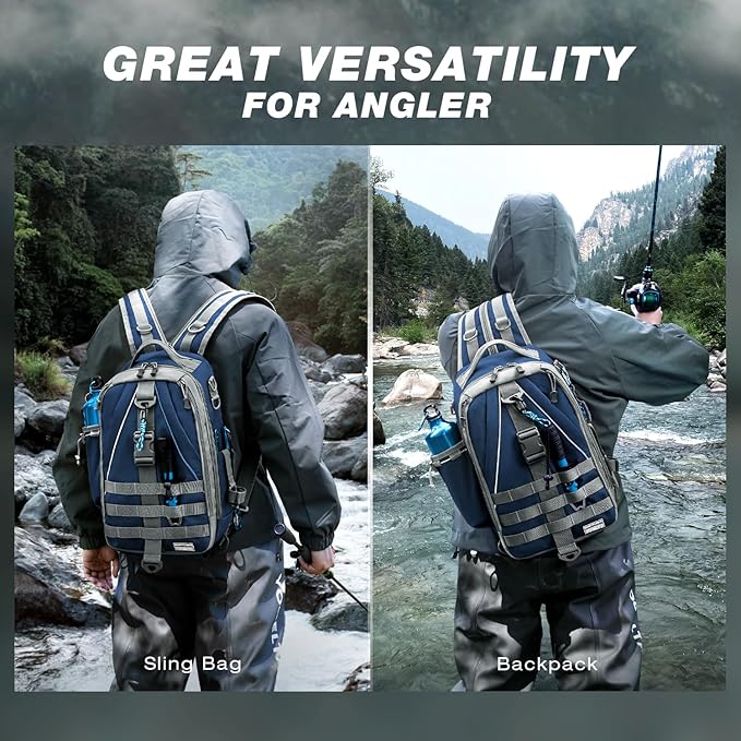 Ghosthorn Fishing Backpack Waterproof Tackle Bag Sling Bag Gift