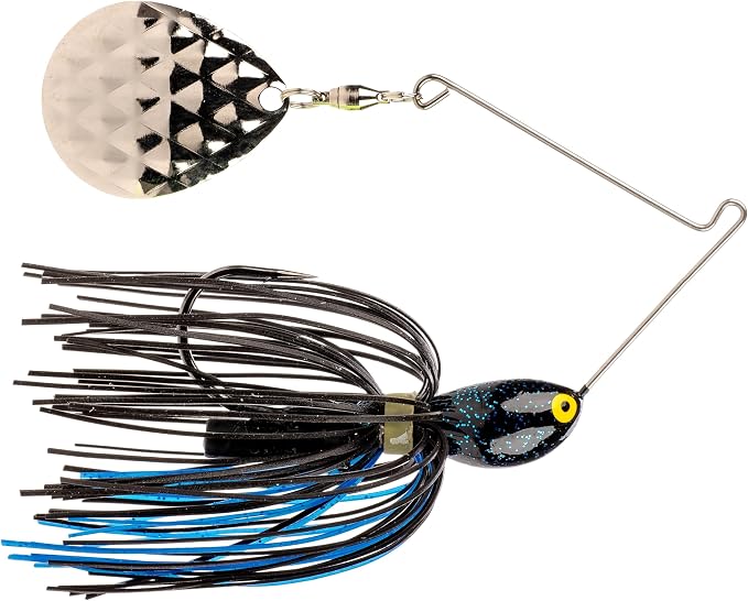 Strike King (MS716-91) Rattlin Midnight Special Spinnerbait Fishing Lure, 2 - Black/Blue, 7/16 oz, Built-in Rattle