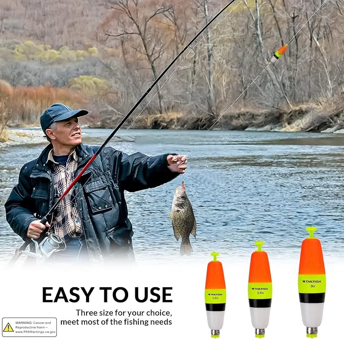THKFISH Fishing Bobbers 5PCS EVA Foam Round Floats Red/Green Snap-On Spring Fishing Buoy Accessories for Freshwater Saltwater