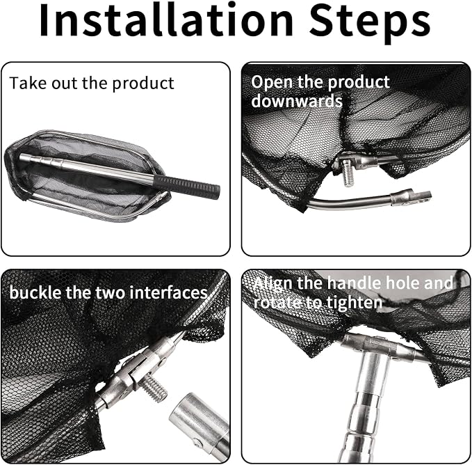Yeahmart Fishing Landing Net with Telescopic Aluminum Handle Pole, Collapsible Nylon Mesh Minnow Fish Net for Saltwater & Freshwater, Portable Fishing Gear for Kids, Men, Women, Extends 21-75 Inches