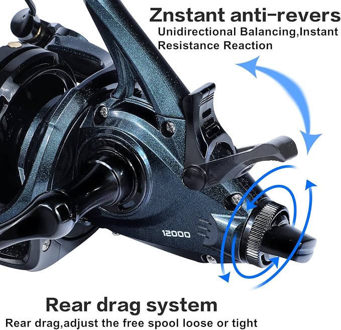 Sougayilang 10000/12000/14000 Surf Spinning Reel - 13+1 Stainless Bearings for Ultra Smooth Drag, Powerful Saltwater Fishing Reel for Heavy Duty Surf Casting