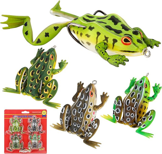 Soft Frog Lures, Topwater Swimbaits for Bass Fishing, Realistic PVC Design, Weedless Hooks, Perfect for Freshwater & Saltwater, Effective Fishing Lures for Pike & Snakehead