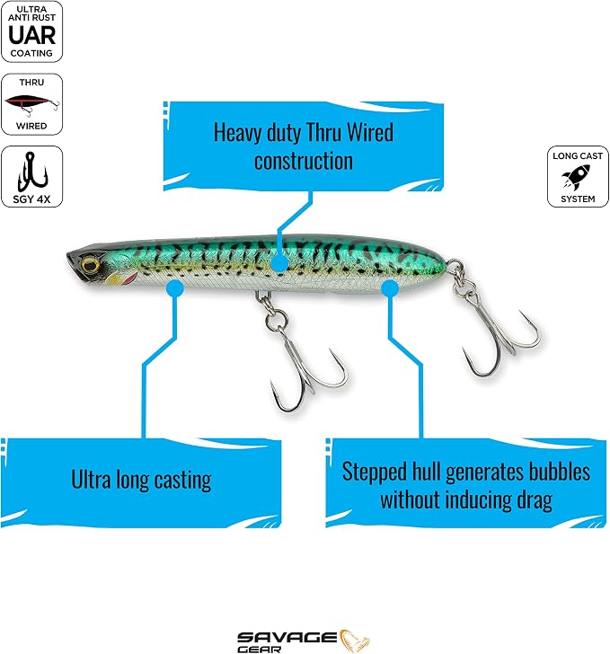 Savage Gear Panic Pencil Popper Fishing Hard Bait