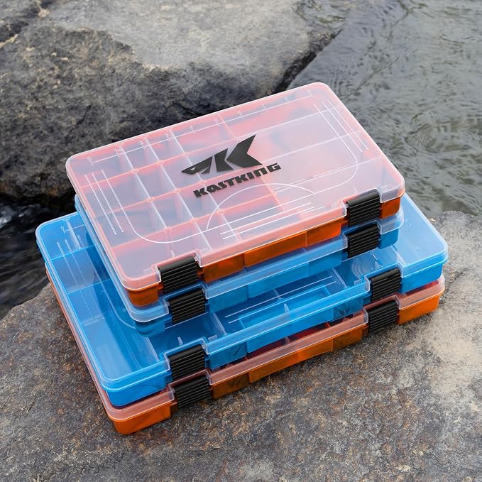 KastKing Tackle Boxes, Plastic Box, Plastic Storage Organizer Box with Removable Dividers - Fishing Tackle Storage - Box Organizer - 2 Packs /4 Packs Tackle Trays - Parts Box