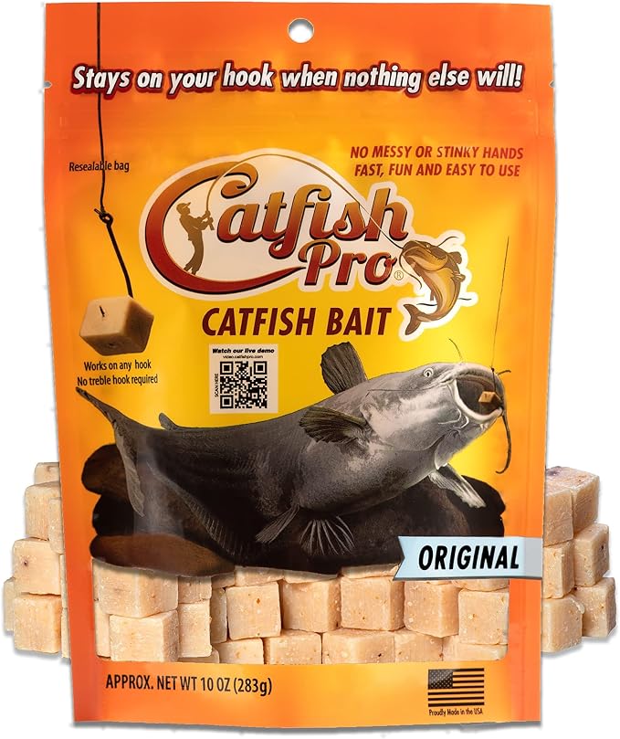 Catfish Pro Catfish Bait - 10oz Bag with 80pcs | Irresistible Scent for Catfish | Mess-Free, Stays On Your Hook When Nothing Else Will | Great for Rod, Reel, Trotline, Jugs & Yoyos Fishing