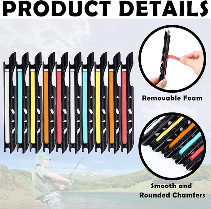 10 Pack Fishing Clip-on Line Holder Tenkara Line Rod Storage Keeper Clip on Tenkara Winder Portable Rod Mounted Spooler for 2.7m Rods Fishing Equipment Accessories Gift for Men