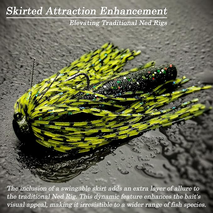 Ned Rig Jig Heads Soft Plastic Worms Fishing Lures Kit, 60/50/10 Pcs Weedless Skirted Mushroom Ned Rigs Jighead Hooks Stick Baits Bass Fishing Lures for Freshwater Saltwater