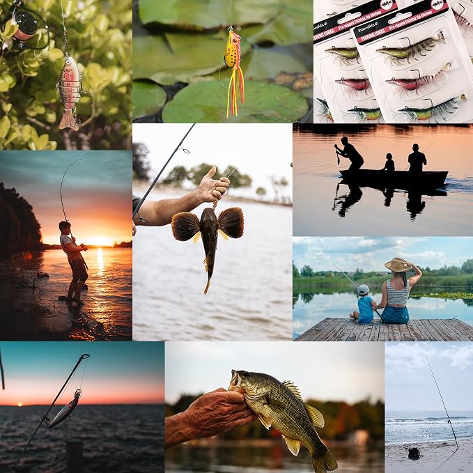 EXAURAFELIS 5pcs Fishing Lures Frogs Lure Frog Baits Ray Frog Topwater luresFishing baits for Basslure Pike Snakehead Musky Weedless Freshwater Soft Lure with Tackle Box