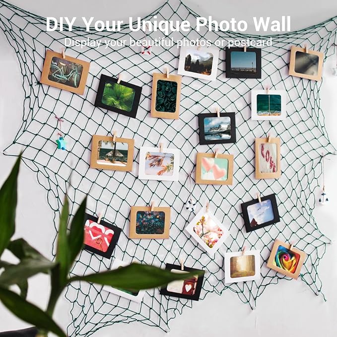 10x5 Feet X-Large Decorative Fishing Net for Party - 2 Pack Aqua Fish Net Decor Mermaid Net Under The Sea Hawaiian Party Decorations, 3mm Natural Cotton Nautical Netting Wall Table Ocean Beach Decor