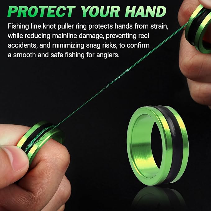 SILANON 2pcs Fishing Line Puller Ring, Fishing Knot Tying Tool Alloy Line Dragger Tightener Ring FG GT Knot Puller Tool Assist Fishing Line Knotting Grippers Device for Tying