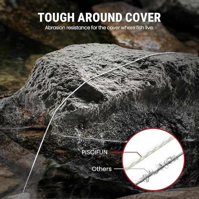 Piscifun Onyx Braided Fishing Line, Superline Abrasion Resistant Braided Lines, Zero Stretch Super Strong, Low Memory, Fast Water Cutting PE Fishing Lines, 6lb-150lb