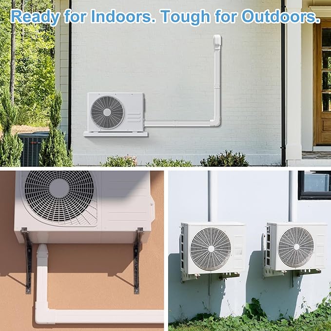 Mini Split Line Set Cover: 3 Inch 13Ft DIY Decorative Outdoor PVC Tubing Cover Kit for Mini Split, Air Conditioner, Central AC and Heat Pumps
