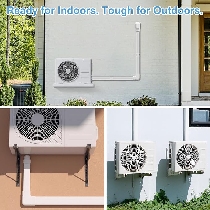Mini Split Line Set Cover: 3 Inch 10Ft DIY Decorative Outdoor PVC Tubing Cover Kit for Mini Split, Air Conditioner, Central AC and Heat Pumps
