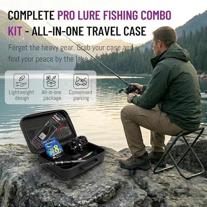 Left-Hand Baitcasting Rod and Reel Combo - Ultra-Light BFS Kit | Includes a 5'10" sensitive UL carbon rod, left-hand baitcaster, 7g jigs, deep-hook remover, and a jargon-free roadmap.