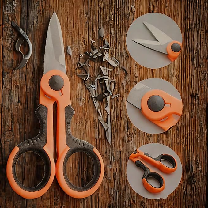 Phantom 5.71-Inch Stainless Steel Fishing Line Scissors with Non-Slip Grip and Protective Casing for Braided Line