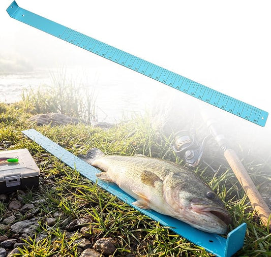 Zonon Fish Measuring Board 36" Long x 2" Wide x 1/8" Thick Anodized Aluminum Fish Ruler Aqua Blue Corrosion Resistant Boat Measuring Tool for Fishing Competition Fresh and Salt Water