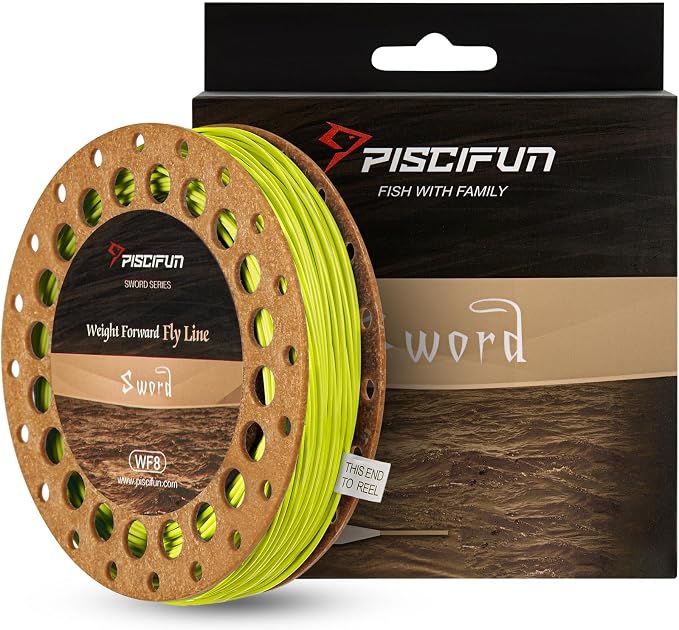 Piscifun Sword Fly Fishing Line with Welded Loop, Weight Forward Floating Fly Line, Available in WF1, WF2, WF3, WF4, WF5, WF6, WF7, WF8, WF9, and WF10 Weights, in Lengths of 90 and 100 Feet