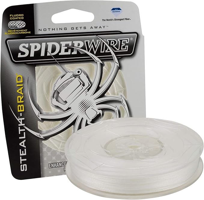 SpiderWire Stealth® Translucent Braided Fishing Line, 8lb | 3.6kg, 125yd | 114m Fishing Line, Suitable for Saltwater and Freshwater Environments