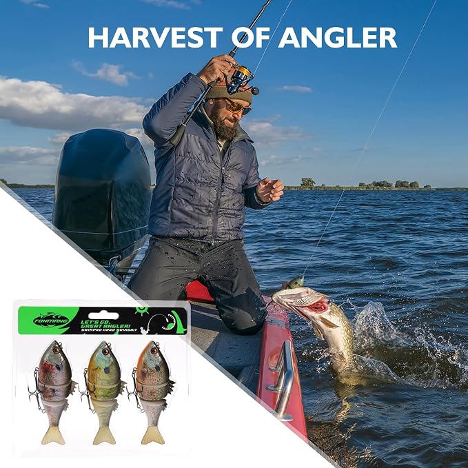 FONMANG Top Water Fishing Lures, 3-Pcs Topwater Lures for Bass Walleye Pike, 2025 New Wasp Crawl Bait for Freshwater and Saltwater