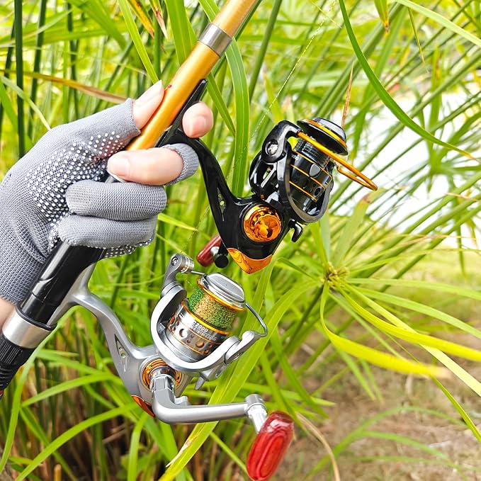 Spinning Reel,Freshwater Spinning Fishing Reels,CNC Alloy Wire Cup,5.2:1 Gear Ratio,2000,Max Drag 22Lbs,Smooth Fresh and Saltwater Fishing Reel