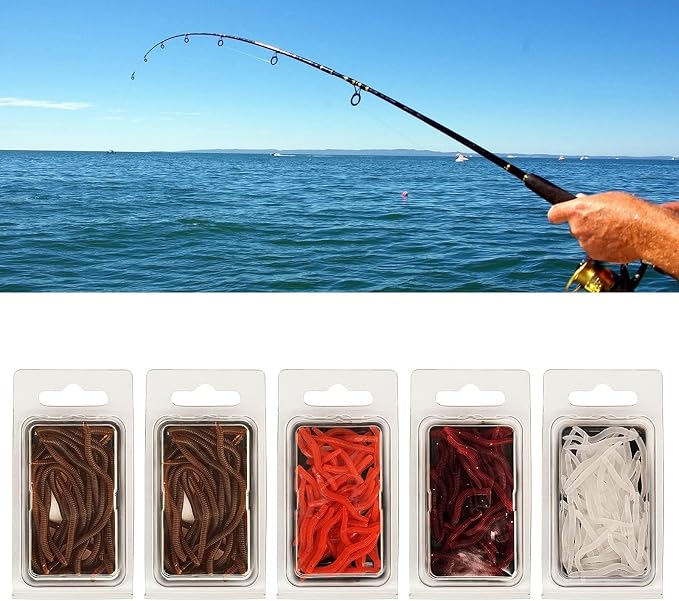 Fishing Worm-Baits Soft Artificial Lures Swimming Earthworm for Saltwater/Freshwater Lures Sea