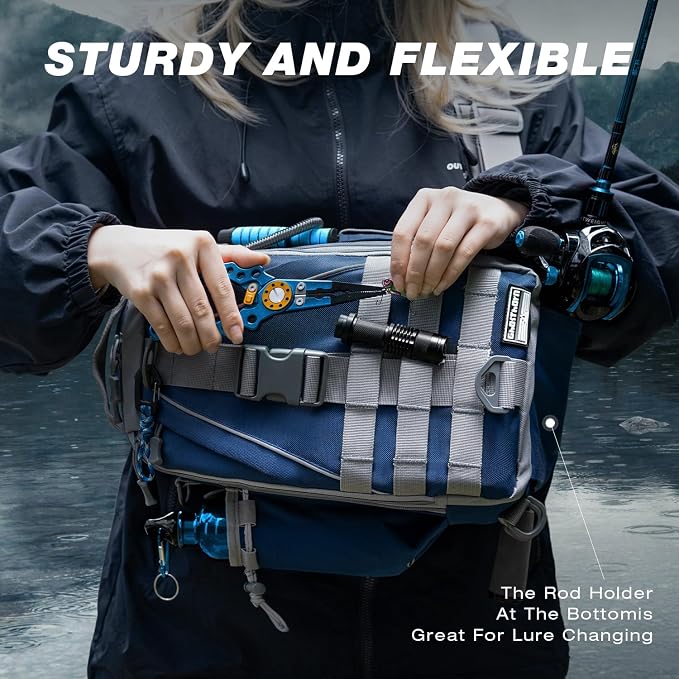 Ghosthorn Fishing Backpack Waterproof Tackle Bag Sling Bag Gift