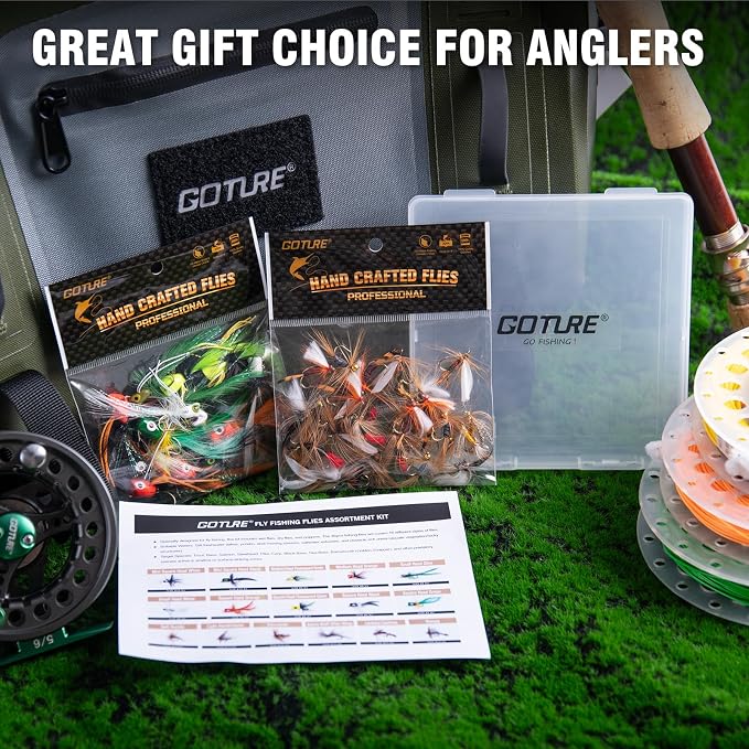 Goture Fly Fishing Poppers Lures, Topwater Popper Flies Bugs Lure, Fly Fish Poppers Fishing Lures Kit, Dry Flies for Panfish Bluegill Crappie Sunfish Bass Trout Salmon