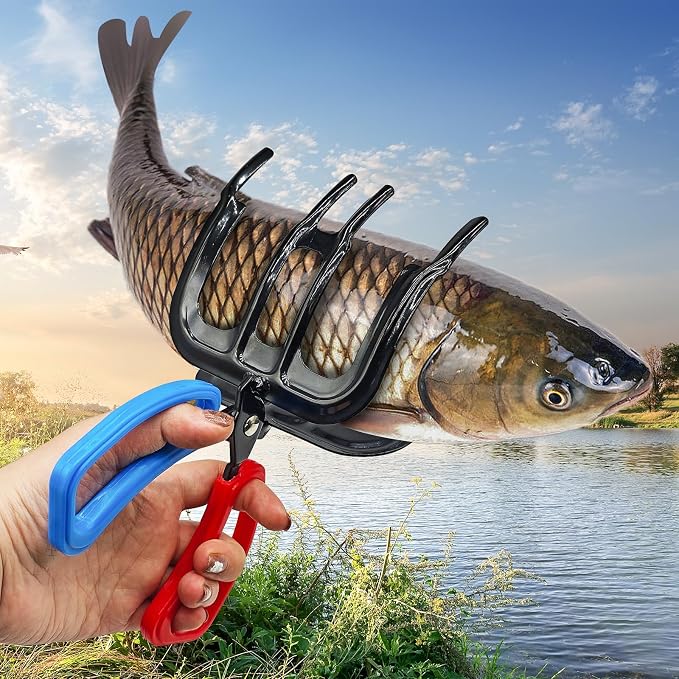 3 Claw Fish Gripper, 2026 Upgraded Metal Fishing Pliers Gripper, Multifuctional Fish Grippers for Fishing, Fish Grabber Tool for Most Freshwater Fish and Crab