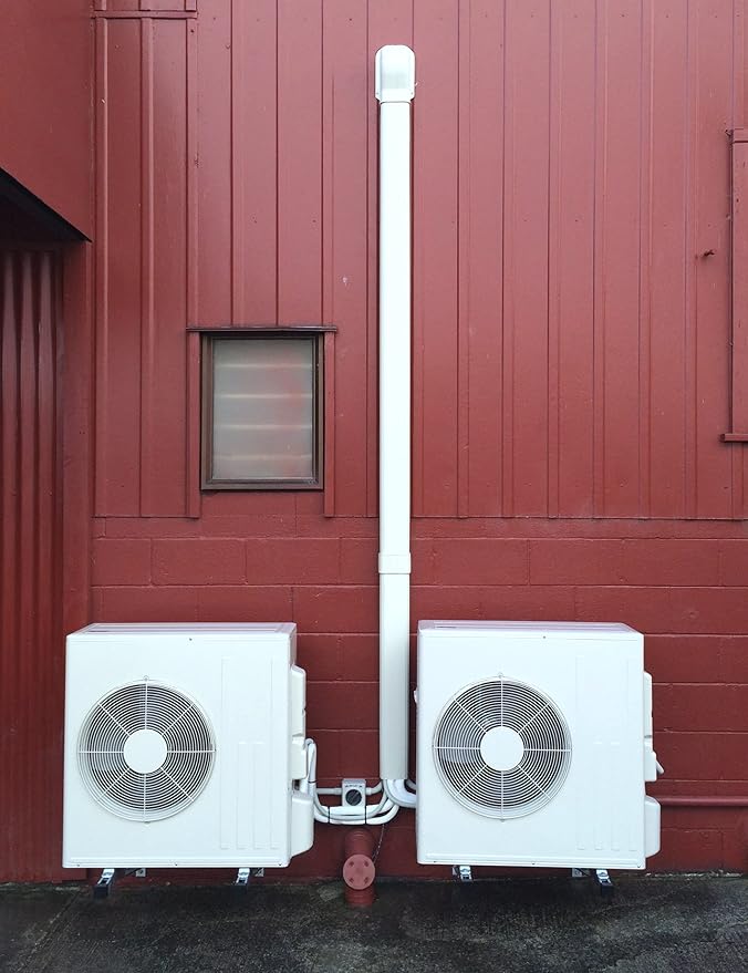4" Entry Wall Cover Line Cover Set Parts PVC Accessory for Decorative for Ductless Mini Split, Central AC and Heat Pumps, White