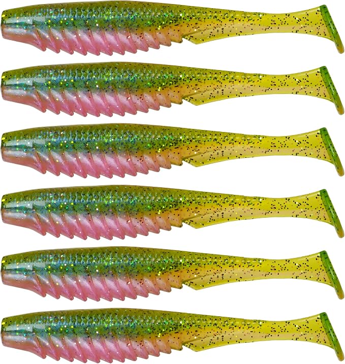 6th Sense – Party Paddle 4.3" – Saltwater Swimbait – Inshore Fishing – Redfish/Trout/Snook – Paddle Tail Soft Plastic