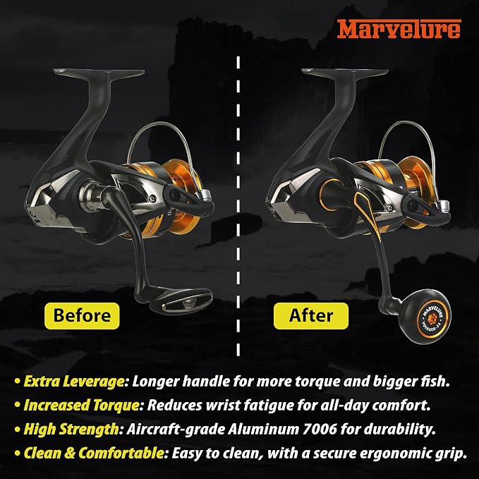 Power Handle Compatible for Shimano Stradic FL FM, Stella, Vanford, Vanquish, Twin Power, Ultegra, Sustain, Nasci FC FD 1000-5000 Spinning Reels