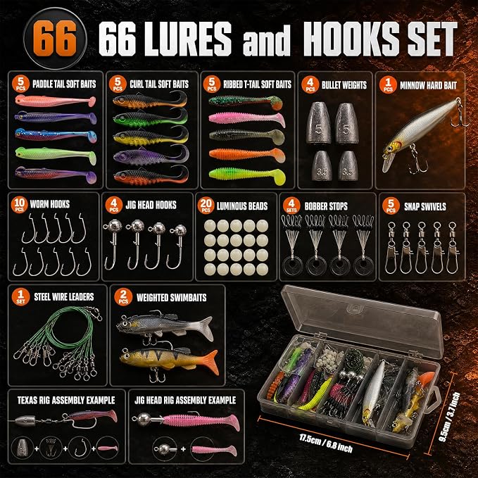 Fishing Rod and Reel Combos, Telescopic Fishing Rod, Spinning Reel Set with Carrier Bag, Freshwater Fishing Rod and Reel Combos Kits for Saltwater and Freshwater Fishing