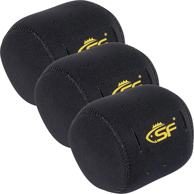 SF Neoprene Conventional Reel Covers Round Reel Case Protective Cover Shield Pouch, XXS/XS/S/M/L/XL/XXL Size, Black