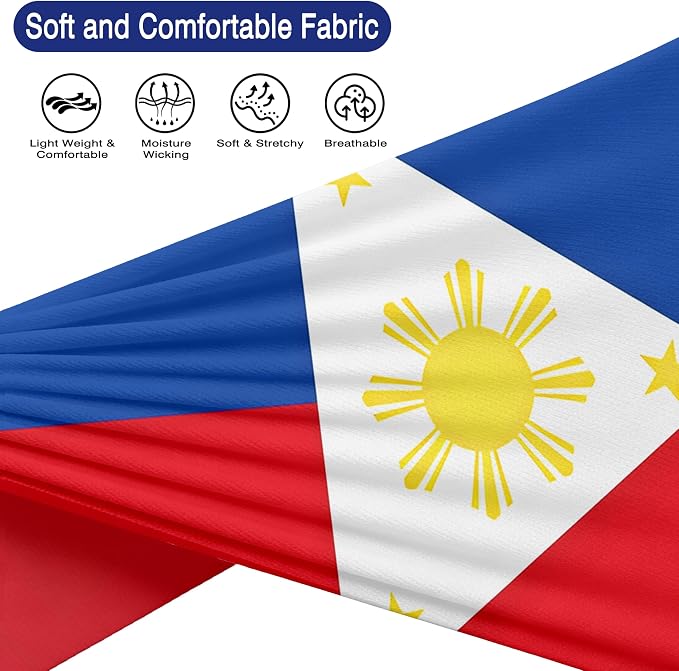 Flag Headbands for Men Women, Moisture Wicking Sweatband Breathable Sports Headwrap, Non-Slip Stretchy Fitness Hair Band