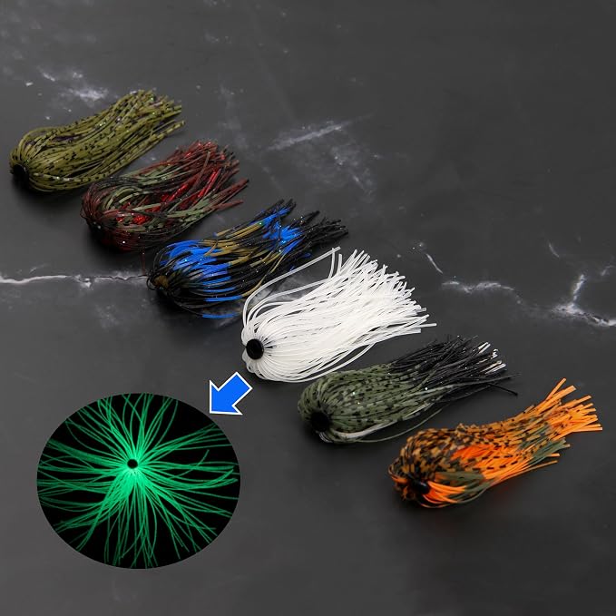 Silicone Jig Skirts Spinnerbait Skirts 50 Strands Bass Fishing Lure Skirts Replacement for DIY Spinner Baits Buzzbaits Squid Jig Accessories