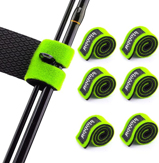 Booms Fishing RS3 Fishing Rod Wrap Pole Straps， Hook & Loop Fishing Rod Belts, Fishing Rod Ties for Casting Rods, Spinning Rods and Fly Rods
