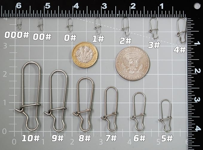 Duo-Lock Fishing Snaps Stainless Nice Snaps Fishing Clips Lure Hook Connector Quick Change Lock Saltwater Fishing Accessories Size #000-#10
