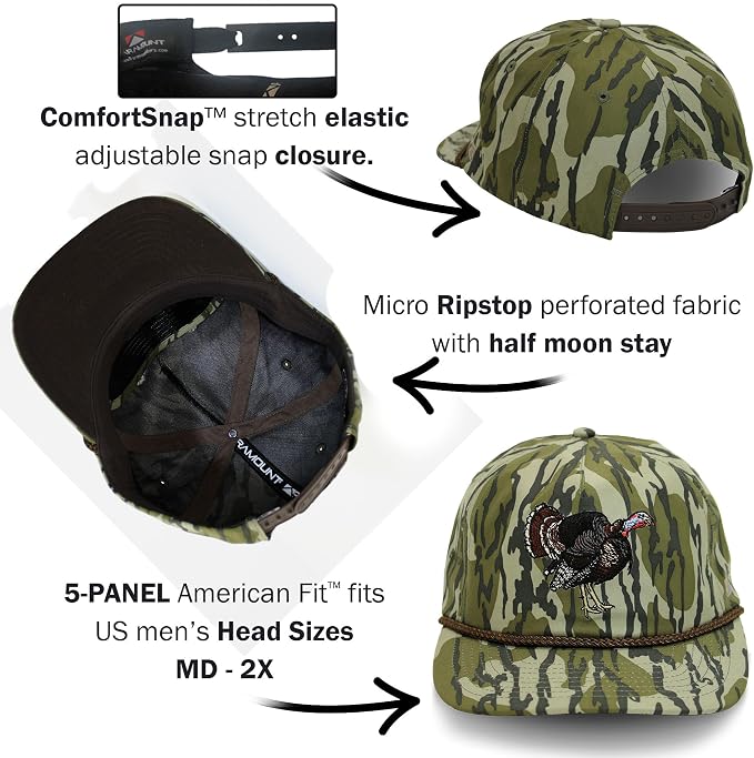 Paramount Outdoors Sporting Hat Collection for Men Hunting and Fishing Caps with ComfortSnap