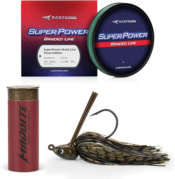 KastKing Superpower Braided Fishing Line and Lure Kit, 4X Braid Line with Hard & Soft Baits, Topwater, Jigs, Rigs&Jerkbaits, Complete Freshwater Fishing Gear Set for Bass,Trout & Walleye,Gift for Men
