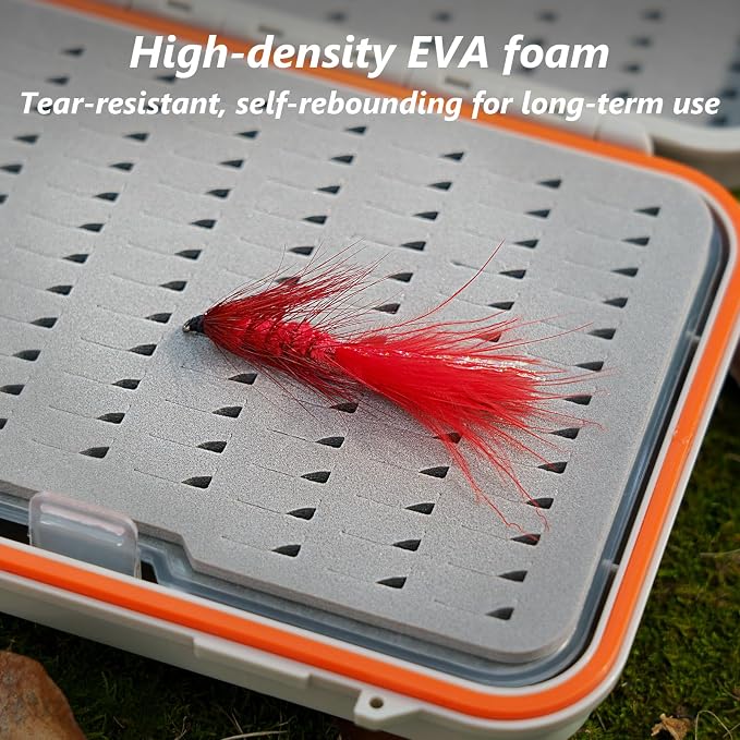 QualyQualy Fly Fishing Box, Fly Box Flies Case Jig Organizer Transparent Fly Fishing Tackle Box, Super Slim Flies Streamer Storage