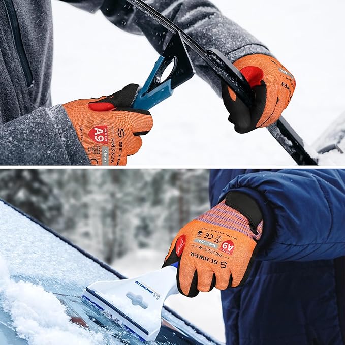 Schwer FreezeGuard-X Winter Work Gloves for Men and Women, ANSI A9 Cut Resistant Gloves for Extreme Protection, Freezer Glove With Super Grip, Thermal Insulate, PM3326-W (XXL,2 Pairs)
