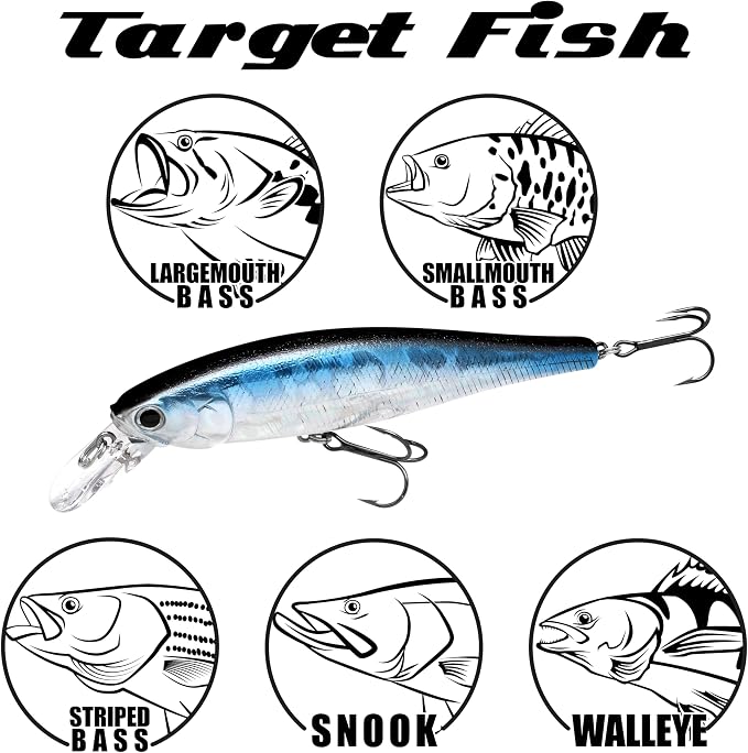 LUCKY CRAFT Pointer 100, Jerkbait Side by Side Action Tournament Winning Perfect Wobbling Freshwater Lake Bass Fishing Champion Bait