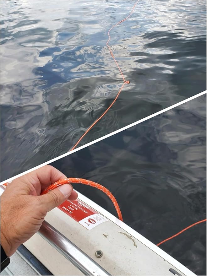 5/16 in (8mm) x 100 ft (30Meter) Marine Floating Rope for Boating, Fishing, Rafting, Camping, Hiking, Hunting, Anchor, Mooring, Dock Lines, Kayak, Canoe, Rescuing Reflective Orange